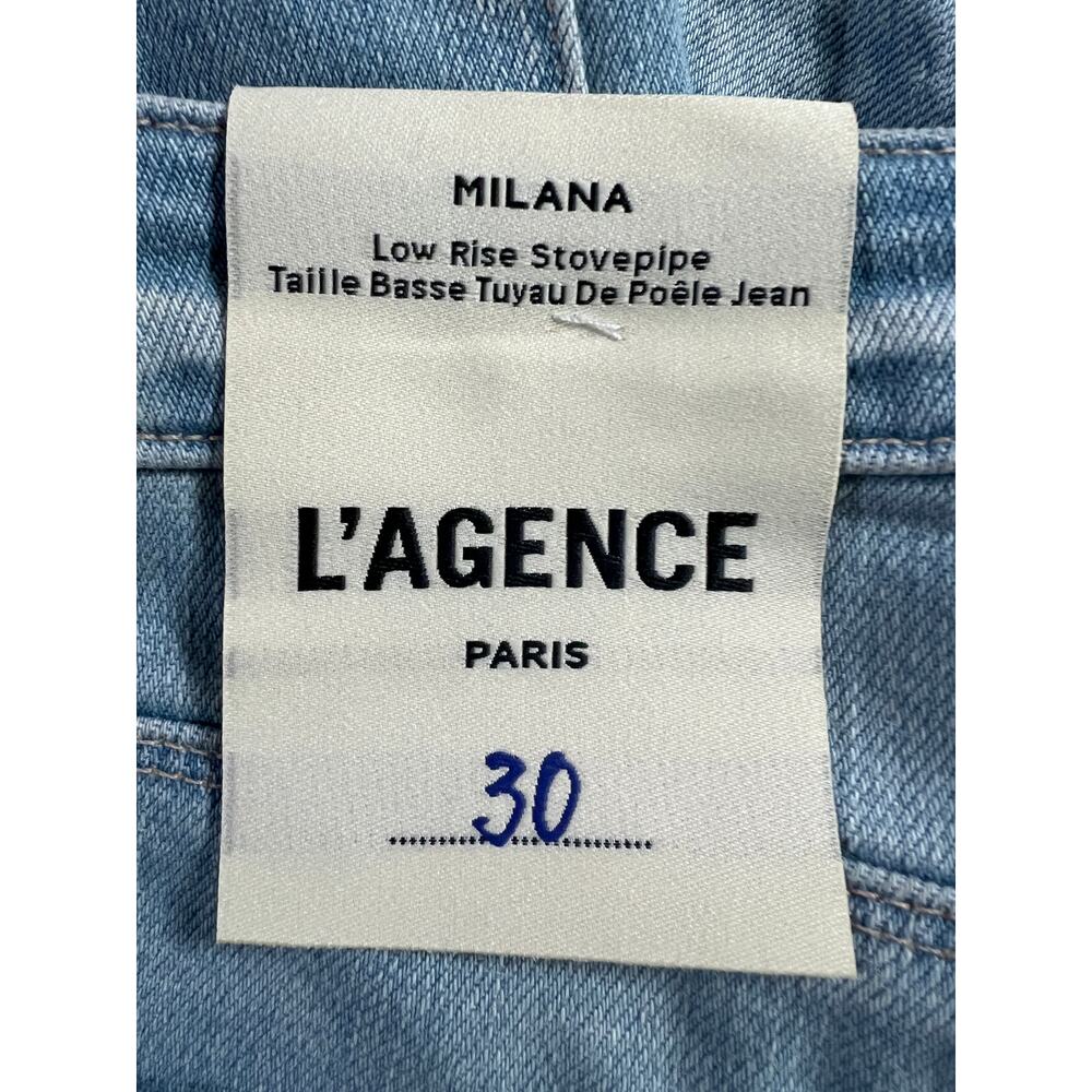 L'AGENCE WOMENS SIZE 30 MILANA LOW RISE STOVEPIPE OLYMPIA LIGHT BLUE NEW - Picture 5 of 13